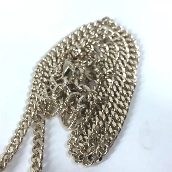 CHANEL 22C CC CC Mark Rhinestone Lipstick Long Necklace Chain Necklace Unused - Picture 8 of 12